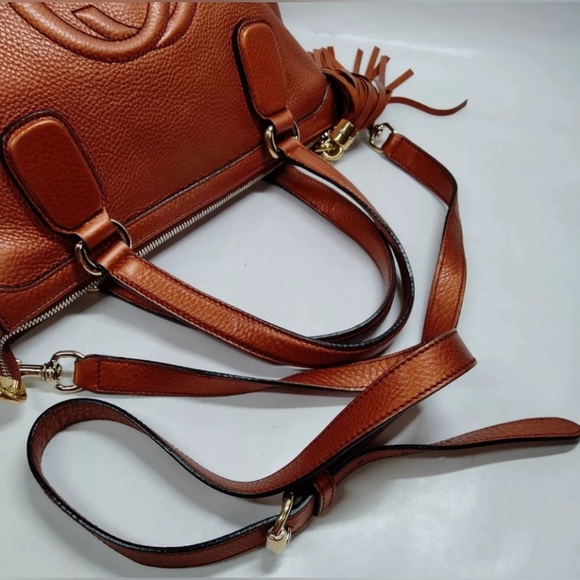 COPY - Gucci Metallic Calfskin Medium Soho Tote Bag~EUC~Posh Authentication!!! - Picture 4 of 9